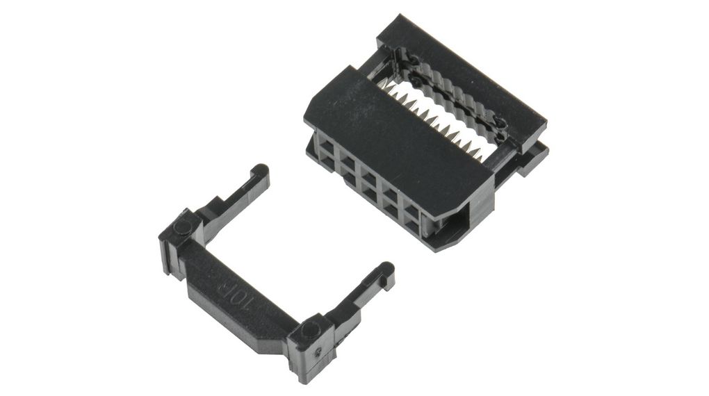 IDC Connector, Right Angle, Socket, Black, 1A, Contacts - 10